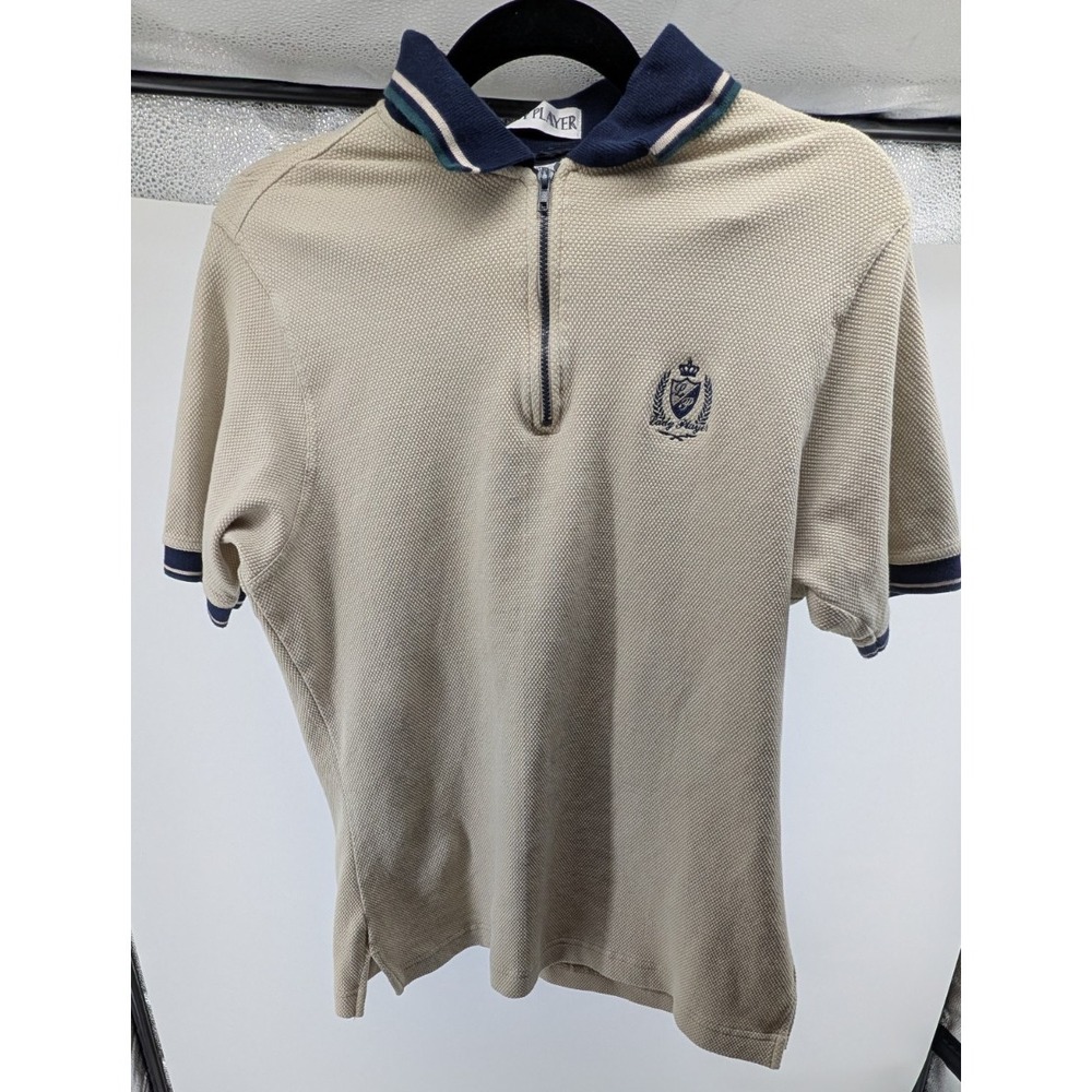 Lady Player Polo Men's Size Large Embroidered Crest Preppy Golf Stretch Cotton - Picture 1 of 6